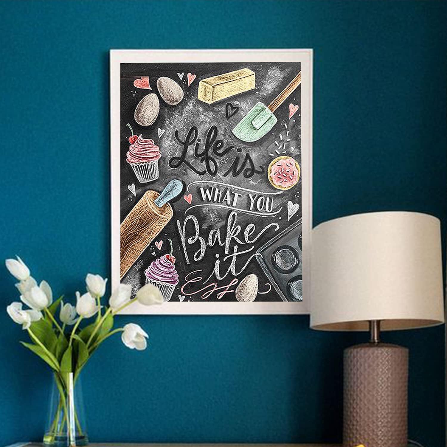Kit Diamond Painting 5D Quadrato - 40x50 Cm - Tela Mosaico Con Strass Rotondi E Quadrati - Fai Da Te Con Penna E Vassoio - Decorazione Casa E Relax Per Adulti