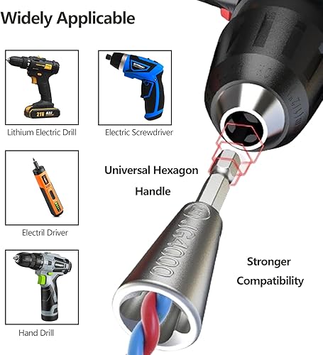 Miniatura 3 de Conector de tuerca de alambre premium, vástago de acero inoxidable, herramienta de torsión de cable duradero para taladro eléctrico (2 unidades)