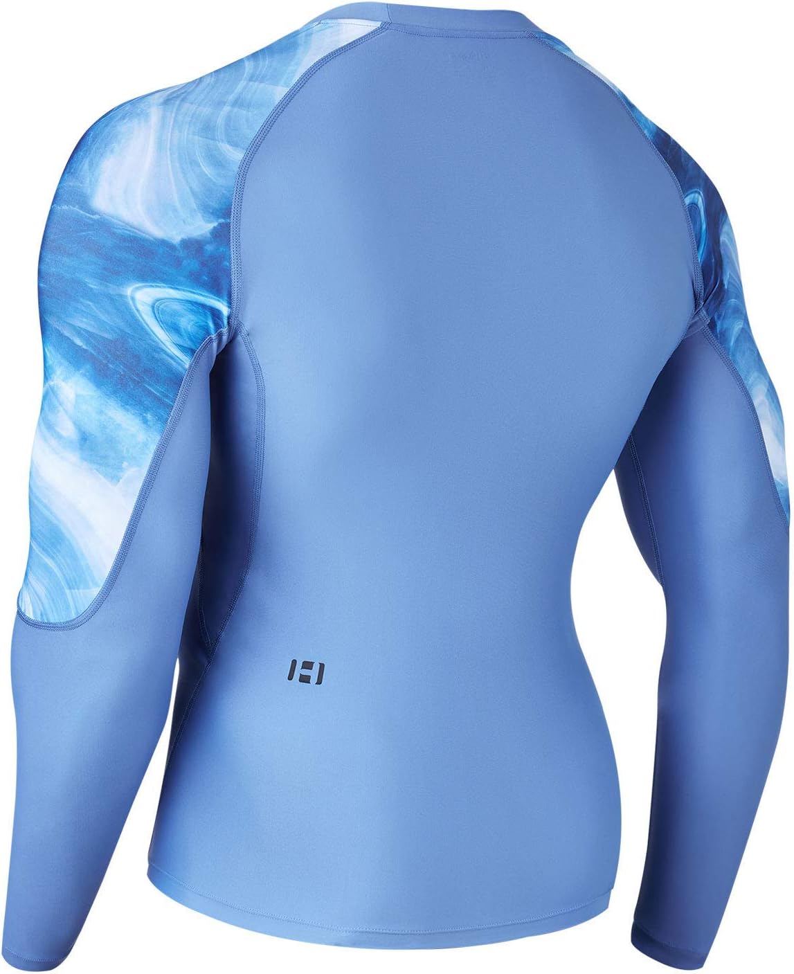 ADOREISM Men's Rash Guard Long Sleeves Splice UPF 50+ BJJ Jiu Jitsu Rash Guard Compression Swimming Shirts (Ocean, XL)