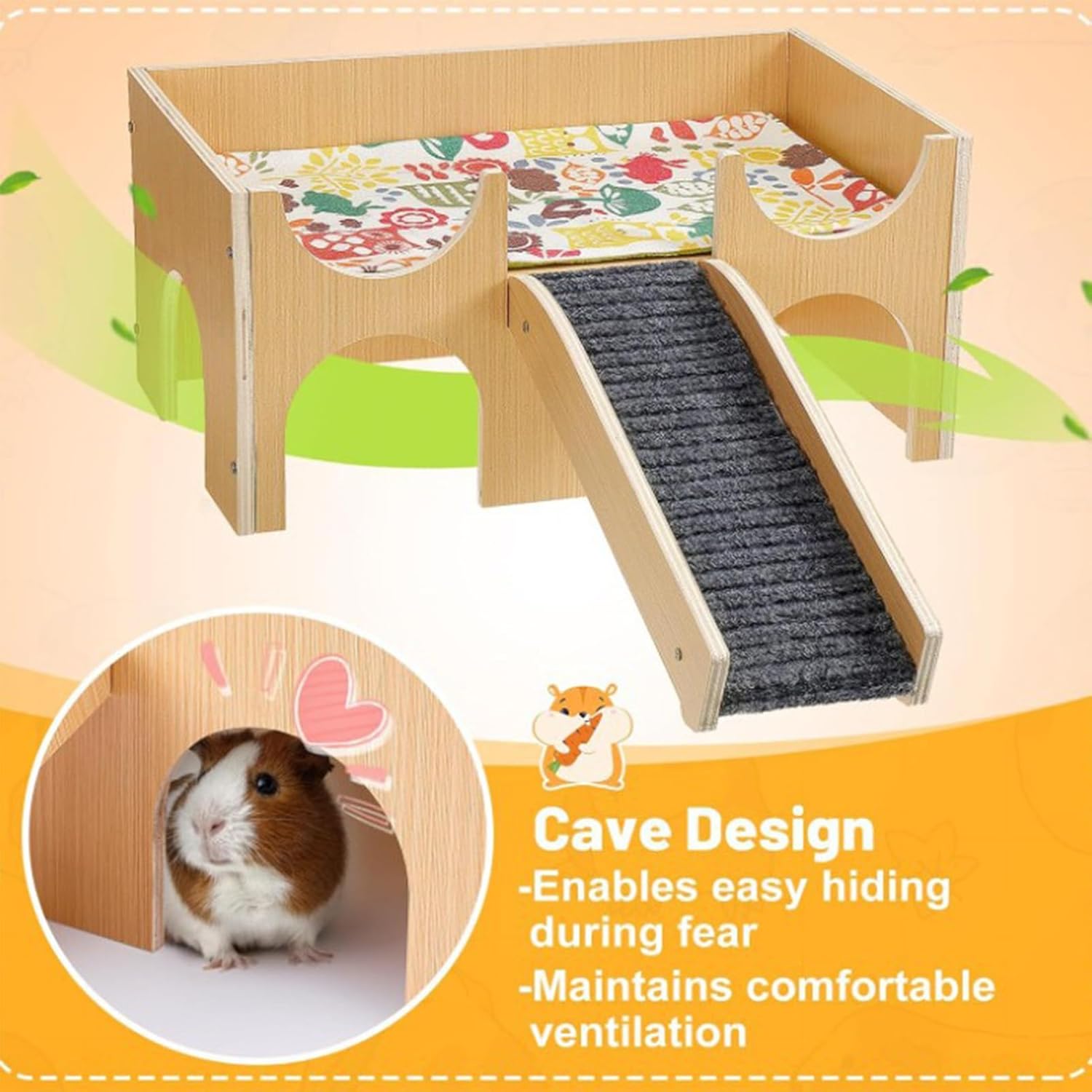Hamster Hut | Detachable Wooden Pet Supplies,Small Animal House Gerbil Hut | for Nesting Sleeping Play Enrichment Breeding Home Bunny Hedgehog