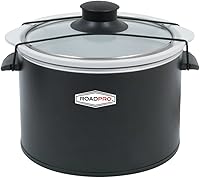 RoadPro RPSL-350 1.5 Quart 12V Portable Slow Cooker for Travel, Camping & Trucking - White Crock Pot