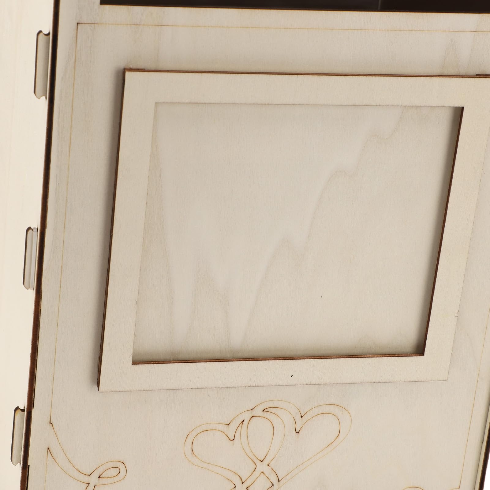 Fofetbfo DIY Hochzeits-Briefkasten, Hölzerner Vintage-Briefkasten mit Schlossschlüssel, Retro-Briefkasten für Empfang, Hochzeitstag, Party-Dekoration(JM01617)