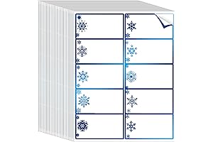 Christmas Package Labels: 250 Printable 2 x 4" Foil Gift Tags Compatible with Printers