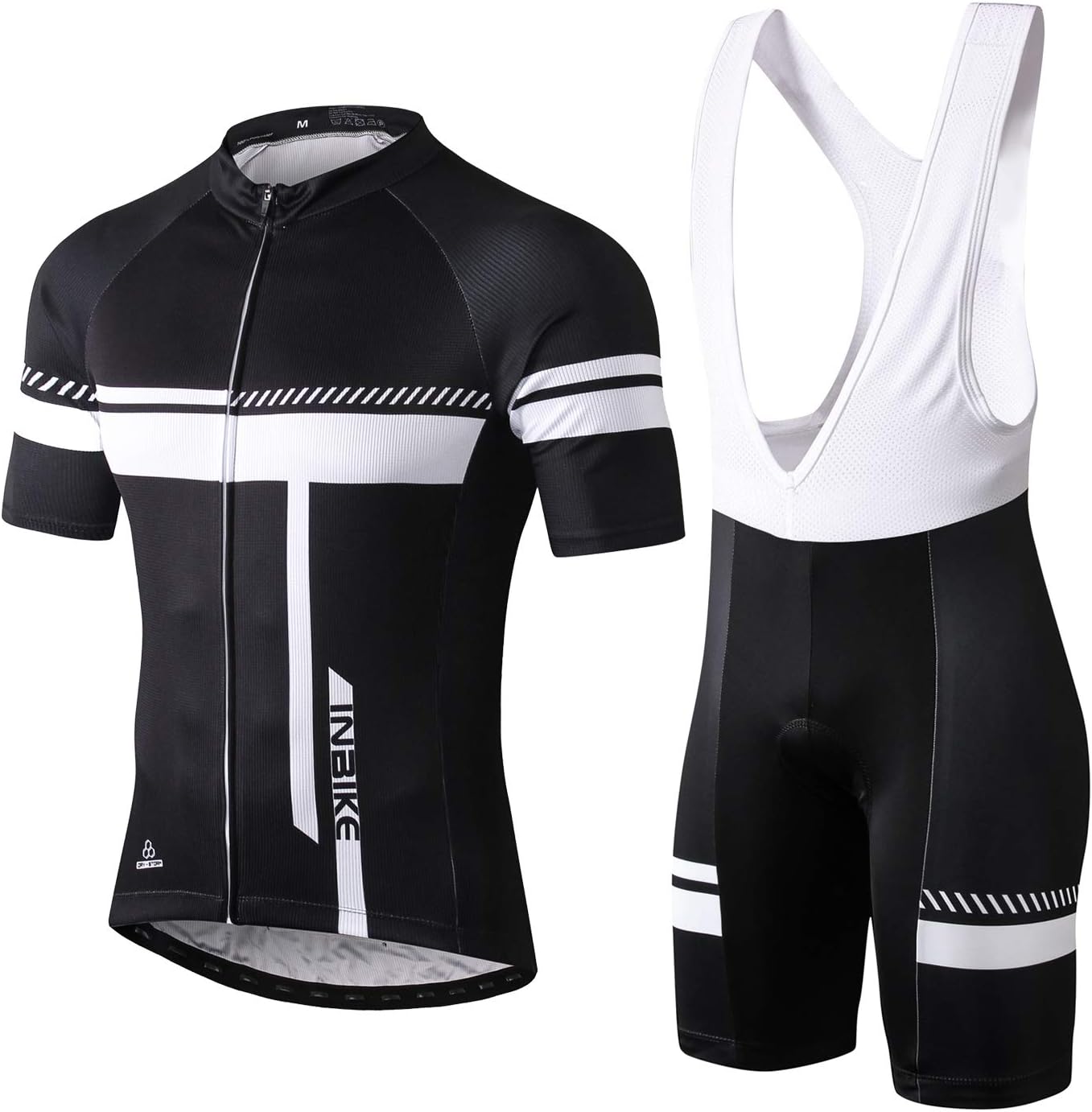 INBIKE Men's Cycling Jersey Set Bib Short Sleeve Bike Shirt with 3D Padded: Clothing