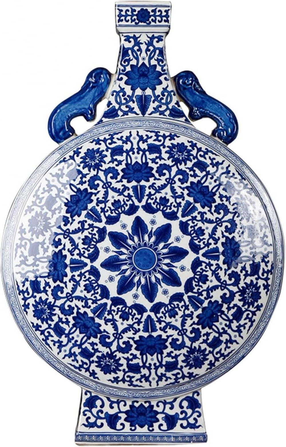 Home Décor Vase Ceramic Vase 22.4 Inch Large Blue and White Porcelain Vases Chinese Retro Hand-Painted Rough Pottery Decor Flower Vase Home Living Room Decoration Ornament Flower Vase