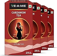 TE-A-ME Elaichi Tea, 25 Bags (Pack of 4) | Cardamom Chai | Black Tea Bags 100 Pieces