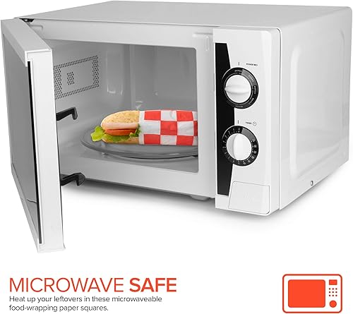 Miniatura 5 de Cuadrados de delicatessen de 12 pulgadas (paquete de 250) – Papel de delicatessen a cuadros rojos y blancos – Forros a prueba de grasa para barcos