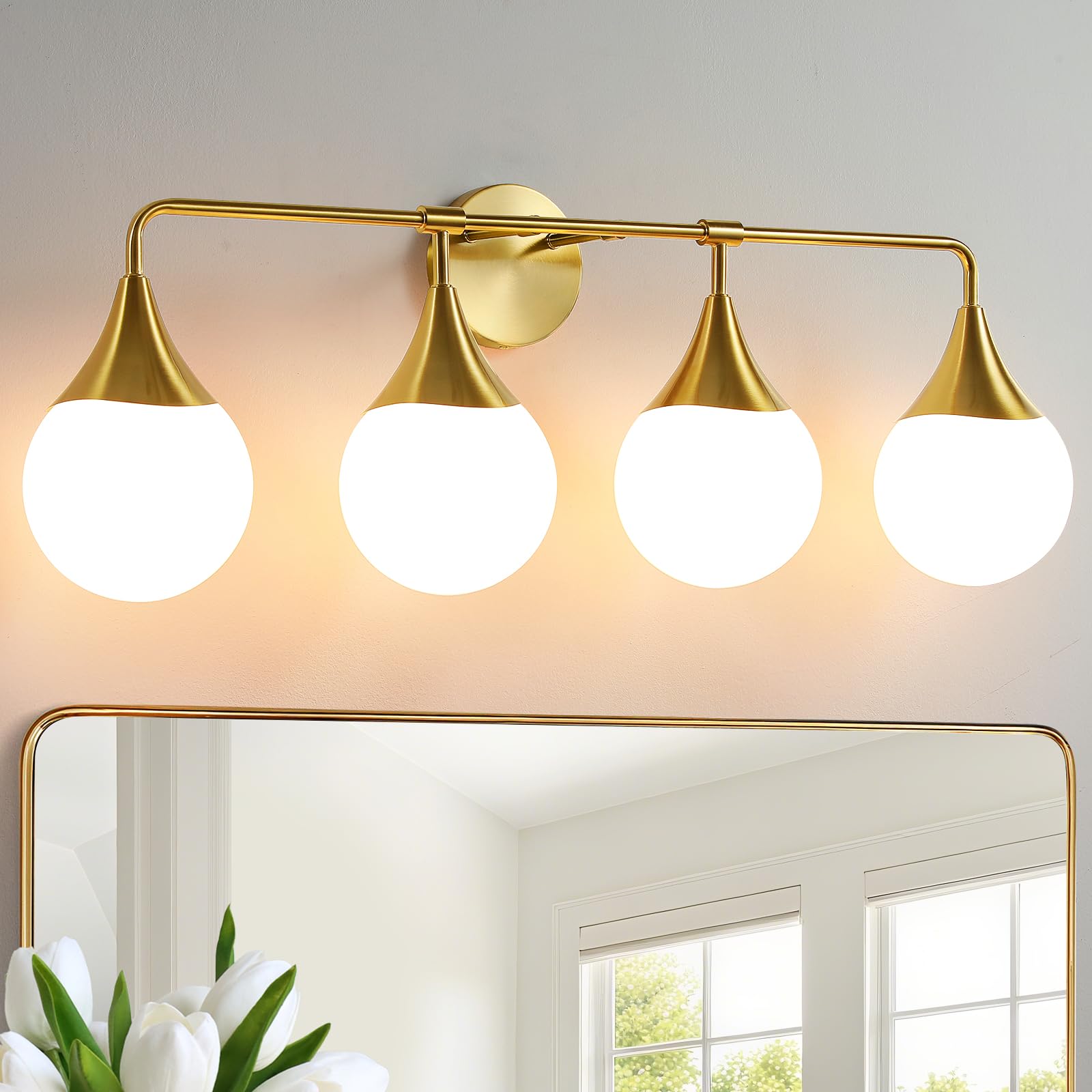 Mid Century Modern Vanity Light - 3-Light Wall Sconce, Vintage Atomic Style For Bathroom, Bedroom, Living Room
