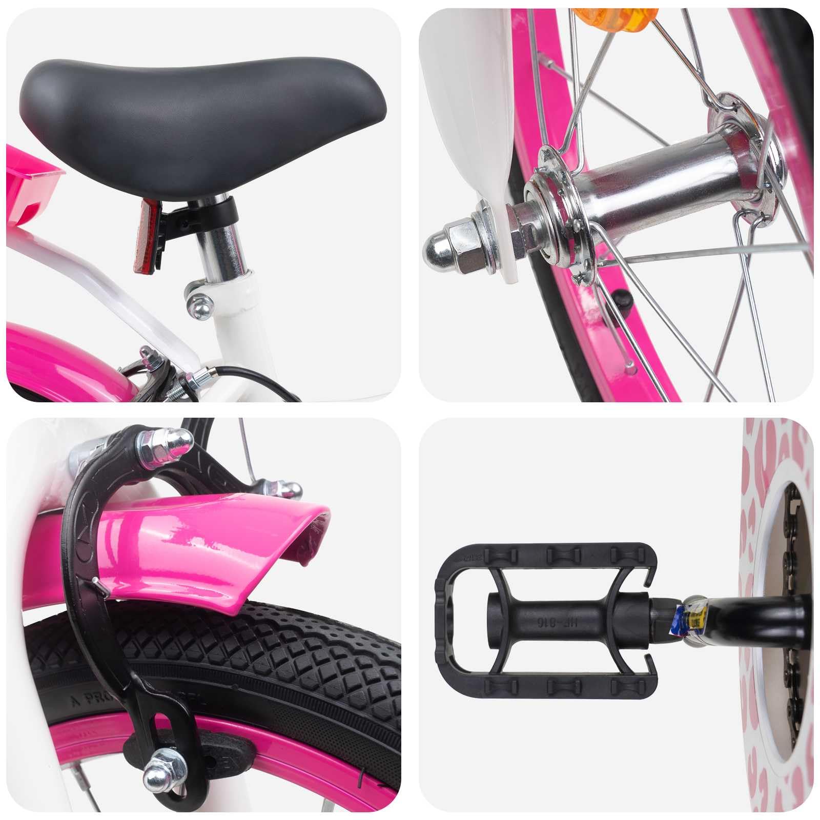 Vélo 12 pouces, cadre en acier rose