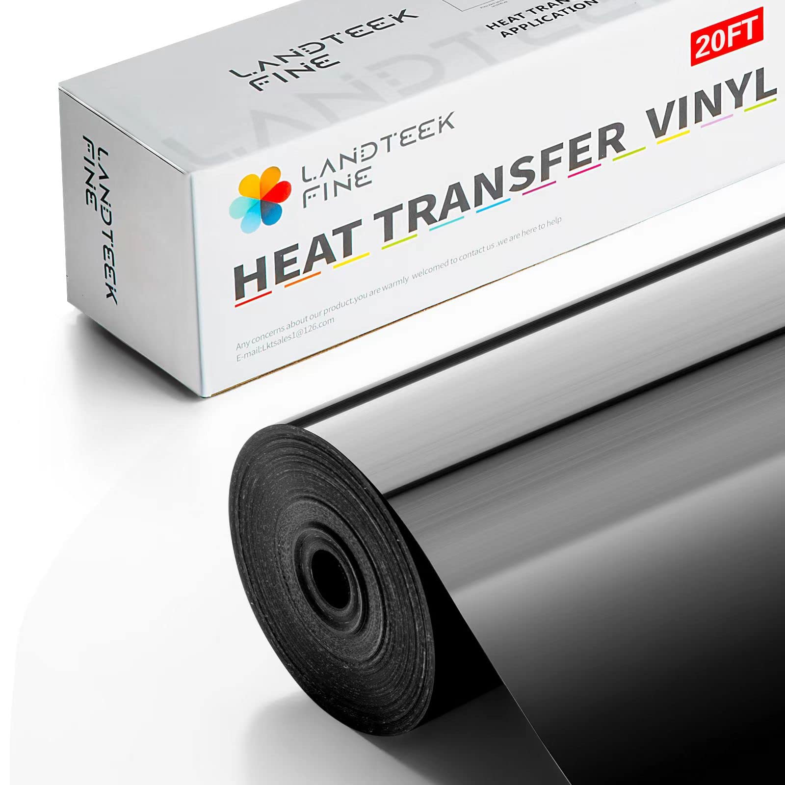 Heat Transfer Vinyl Roll 12in x 20ft Black Iron On Vinyl for T-Shirt Clothing and Other Garments