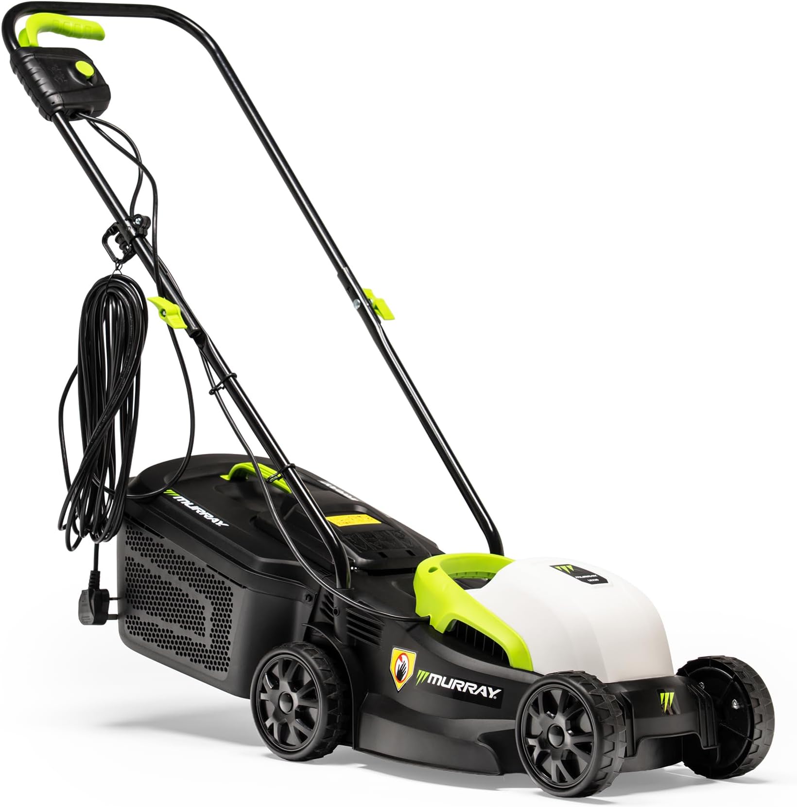 Murray Corded Electric Lawnmower 2-in-1 - Compact Lawn Mower 1200W/32cm with Grass Box 27L for Small Lawns - Ergonomic Soft Grip for Easy Grass Cutting, Overload Protection