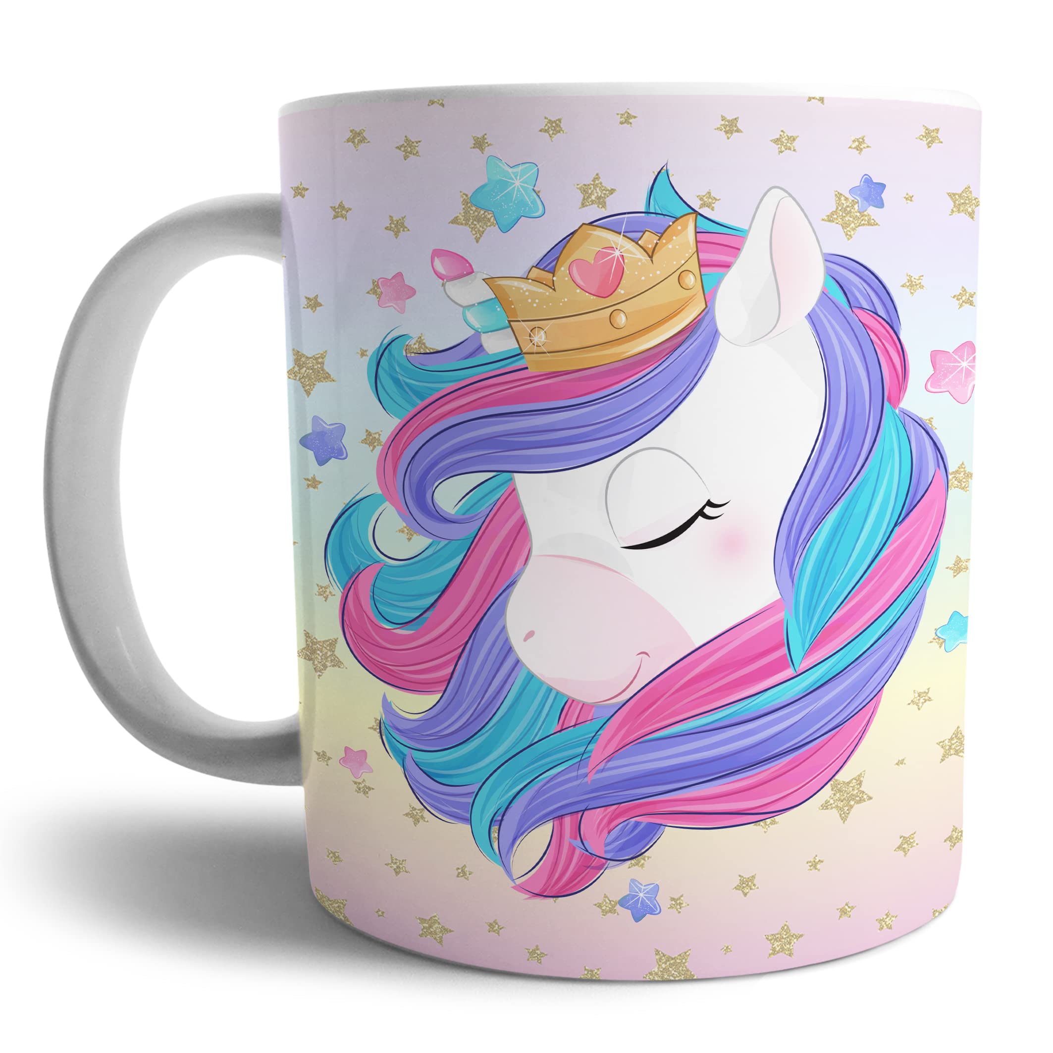 Genérico Taza de unicornio niña personalizada con nombre e inicial, taza desayuno para niñas, unicornios para niñas