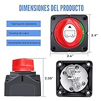 Vista 9 de Nilight - Interruptor de batería 90015A 12-48V resistente al agua, interruptor maestro de corte de energía de batería, aislador de desconexión