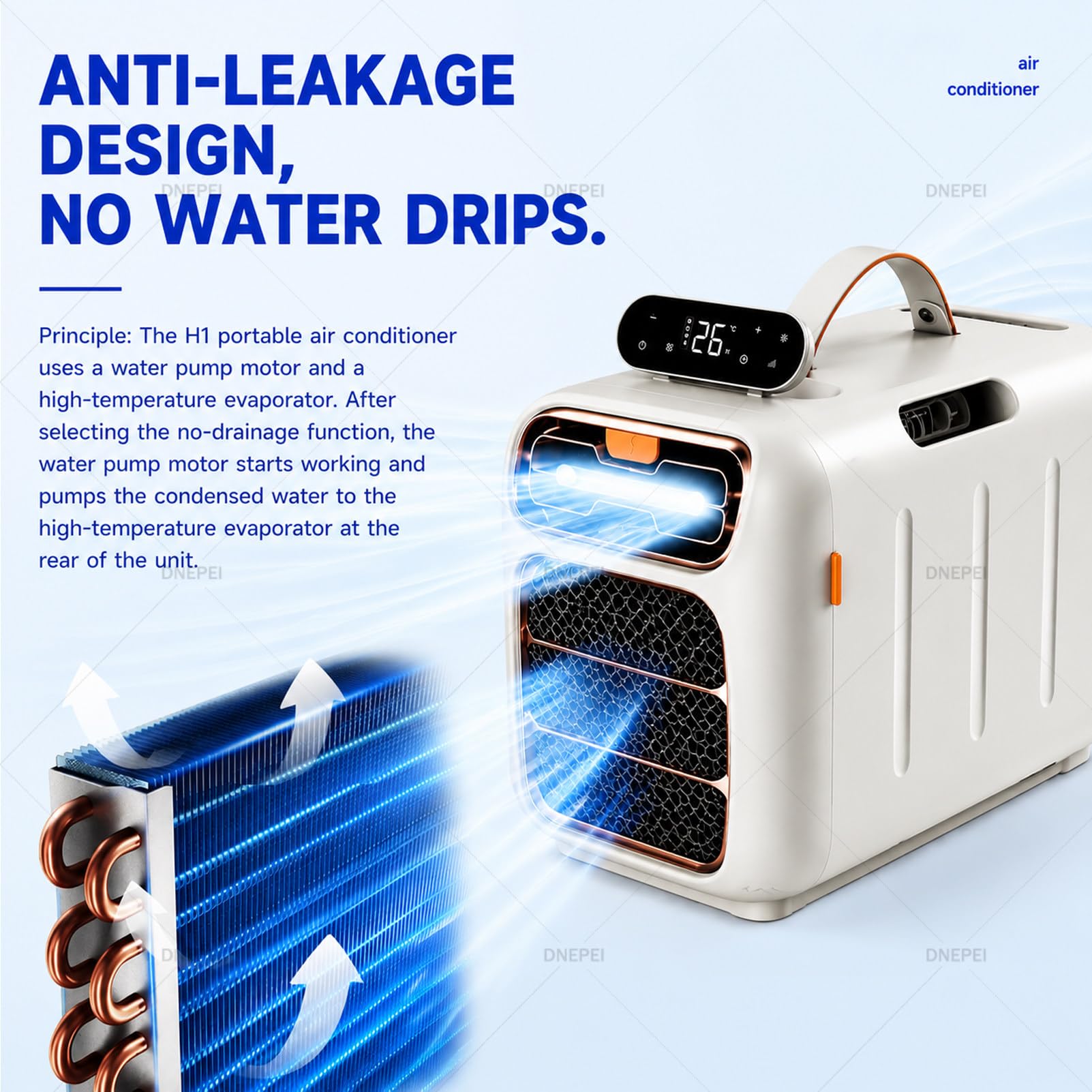 Aire Acondicionado Camping,Aire Acondicionado portátil sin Tubo Exterior Heatingandcooling | Unidad de aire acondicionado 3 en 1 de 4700 BTU para tiendas de campaña, autocaravanas y furgonetas camper
