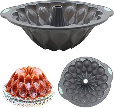 Silicone Bundt Cake Pan 10In Bundt Cake Pan Nonstick Cake Mold, Silicone Baking Mold for Homemade Cake, Bread, Jello, Gelatin, Para Gelatinas, Kitchen Accessory Bakeware Tool