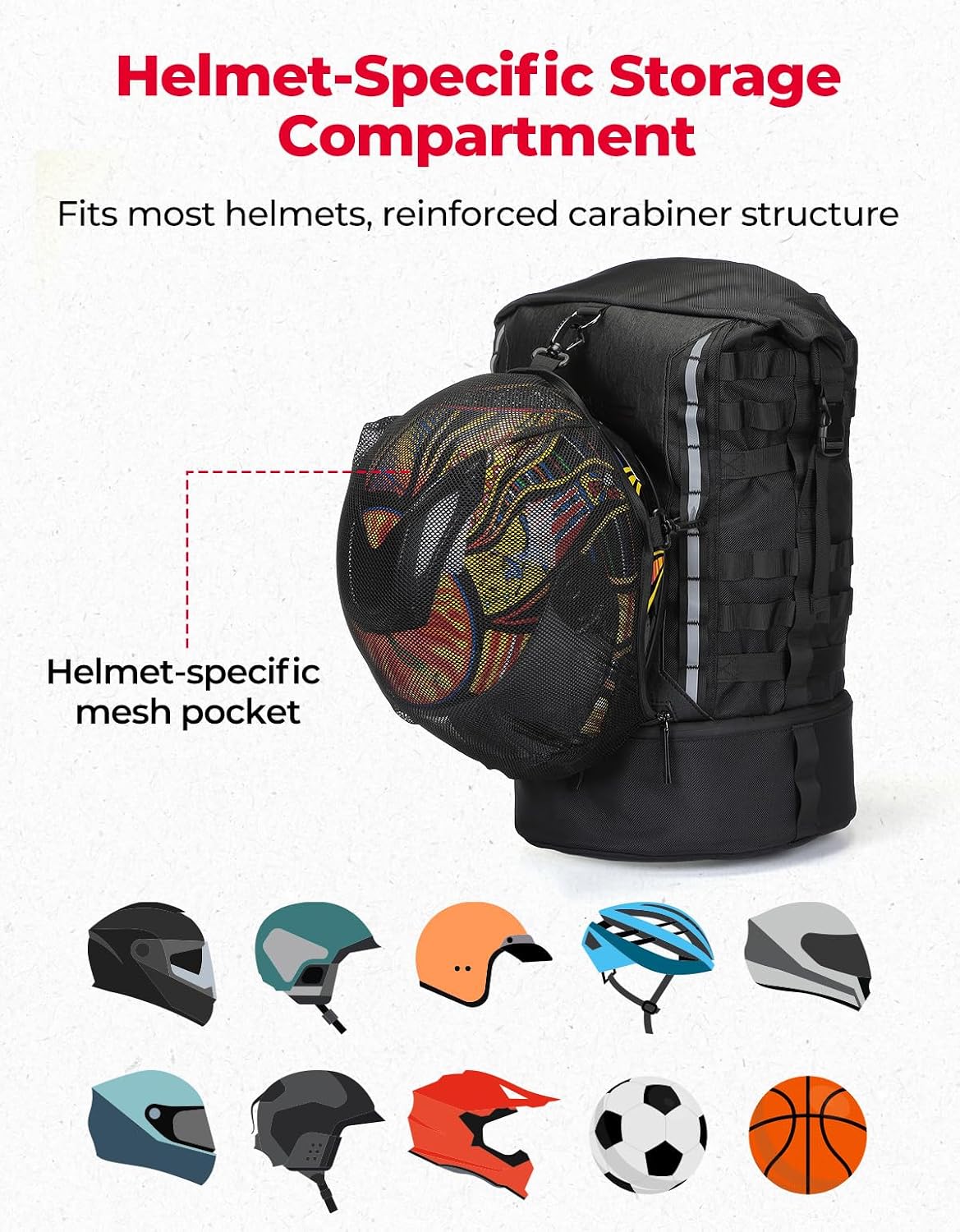KEMIMOTO Motorcycle Sissy Bar Backrest Bag Upgraded Version, 37L Expandable Capacity PU Leather Motorcycle Tail Bag with Rain Cover, Luggage with Helmet Net & Shoulder Strap, Black image 4