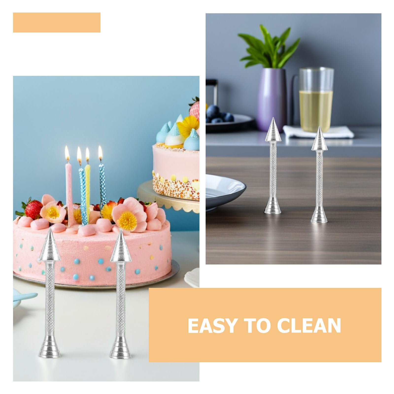 Juego de 8 Varillas para Decorar Pasteles de Aleación de Aluminio Plateadas Soporte Cónico Estable Boquillas para Glaseado Precisas Utensilios para Repostería y Decoración de