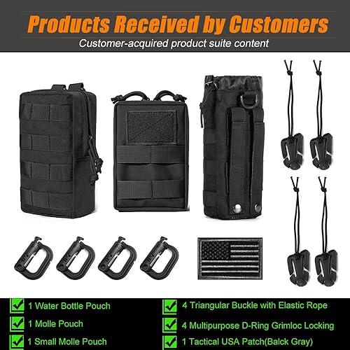 Miniatura 2 de Bolsa de bolsa de botellas de agua deportiva mejorada, Bolsa táctica con cordón Molle para botella de agua, bolsas tácticas, bolsa de botella de