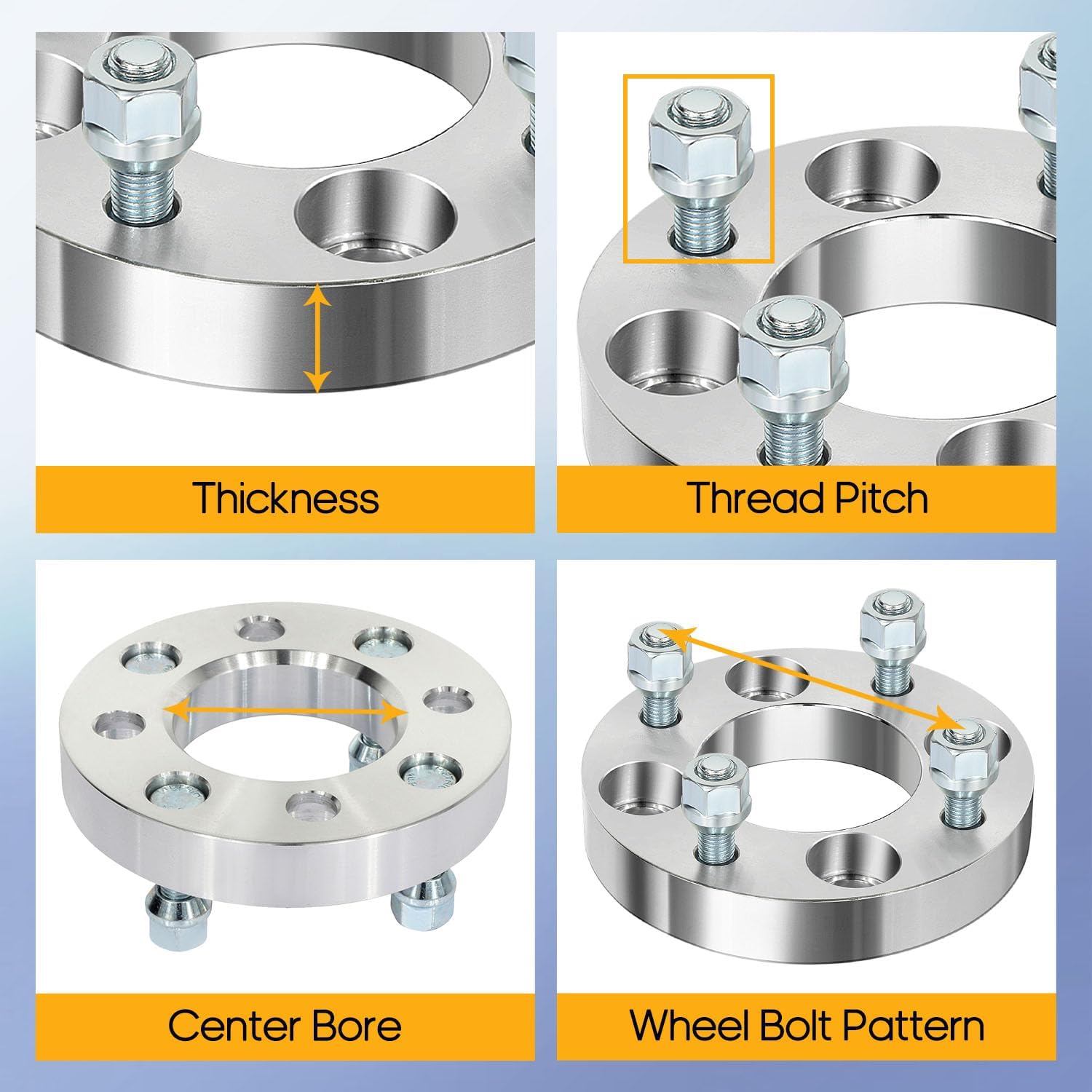 OCPTY 4x110 to 4x115 Wheel Spacers Adapters 1 inch Real Forged Spacers with 12x1.5 ThreadSize 74mm Hub Bore fits 2002-2004 for Quest 500 2PCS