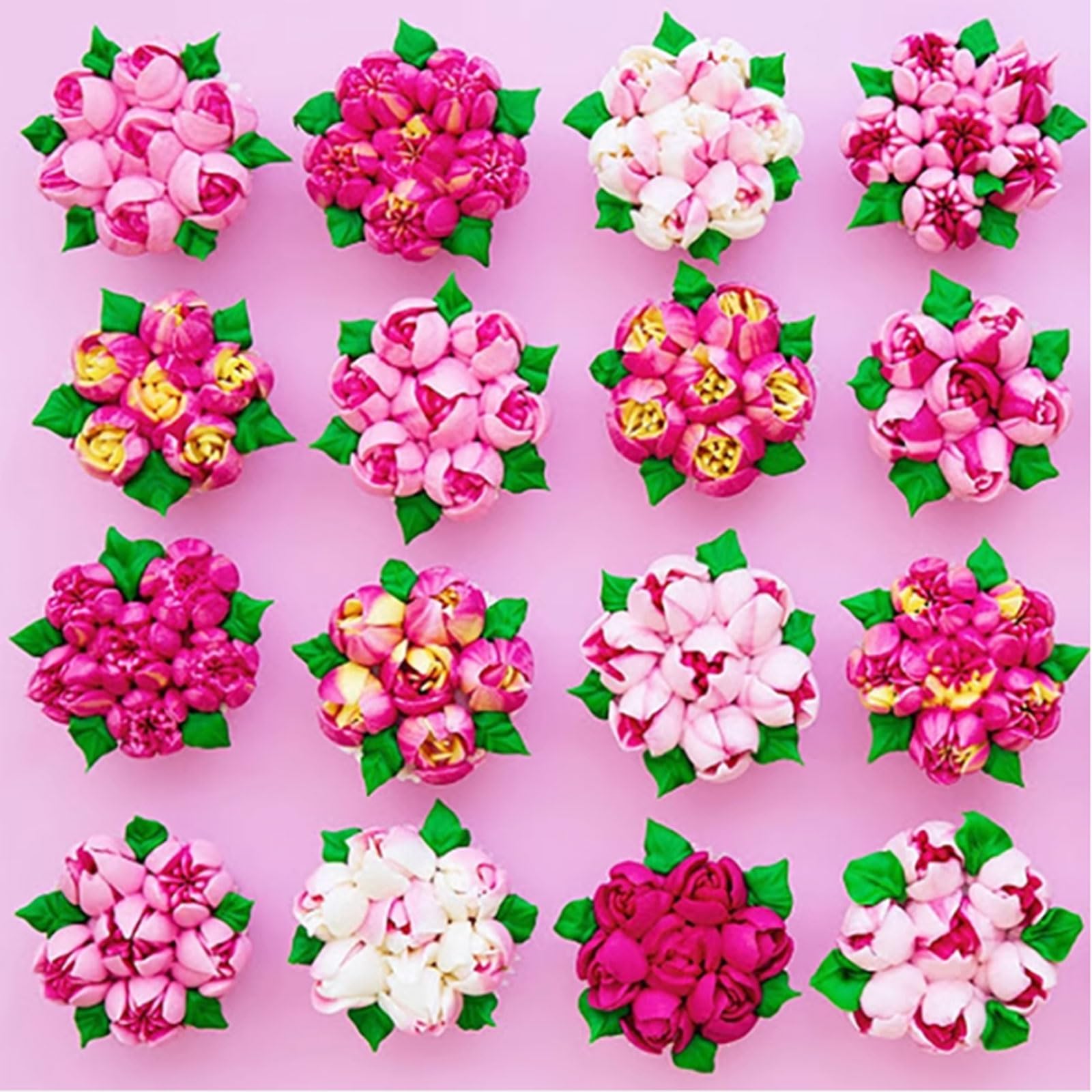 Juego de 4 boquillas for decoración Flores, Puntas Grandes for Ramo Tulipanes, Crema Mantequilla, Herramientas for Hornear Acero Inoxidable