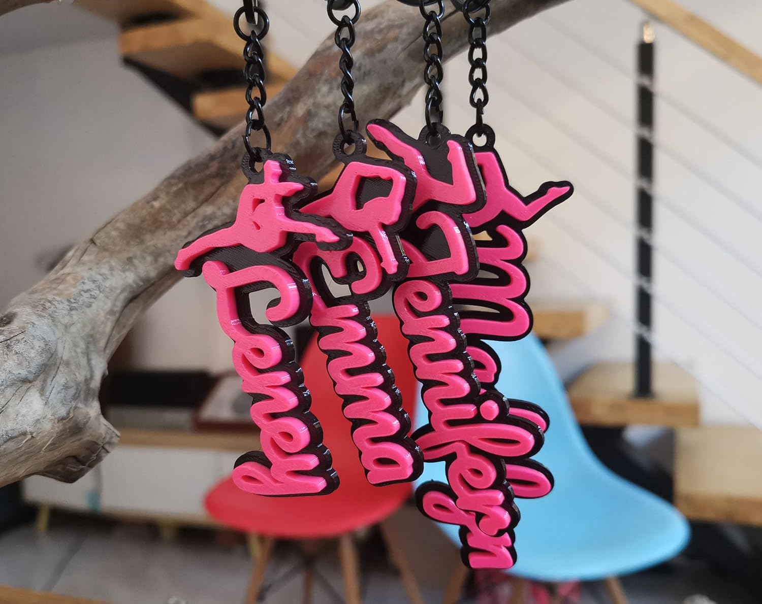 Set of 10/20/30 Gymnastics Gymnast Dance Dancer Personalized Custom 3D Printed Name Keychain Keyring Backpack Luggage Tag Team Studio Company Logo DIY