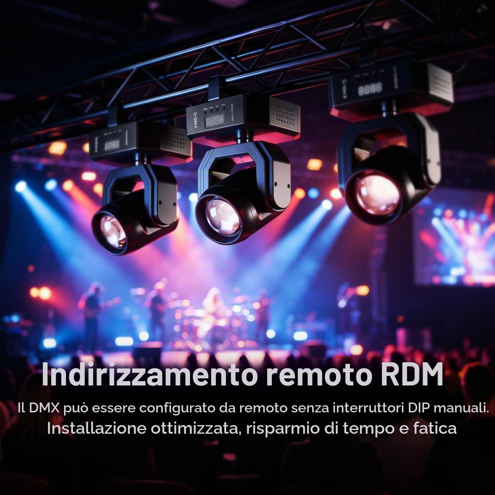 30W Beam Teste Mobili LED Mini Luce da palcoscenico 5 modalità controllo con Telecomando Luci Palcoscenico DMX512 Stroboscopio per Natale Club DJ Discoteca Festa