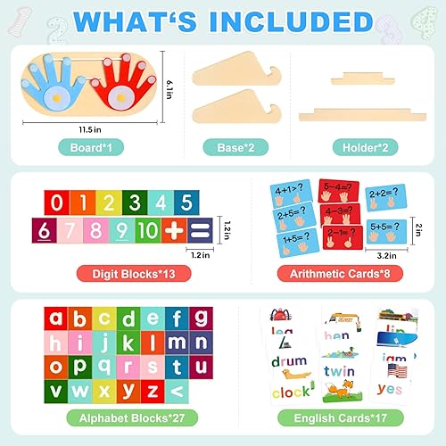 Miniatura 6 de Juguetes Montessori de madera 2 en 1 para niños, bloques de conteo de números y juguetes de juego ABC para 3 a 5, juguetes educativos de aprendizaje
