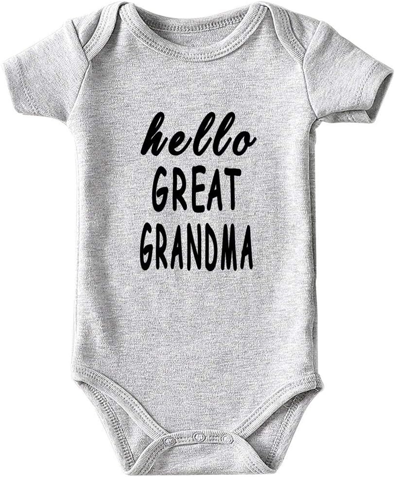 shlrzy Hello great grandma Baby Boy Clothes Unisex Funny Baby Bodysuits
