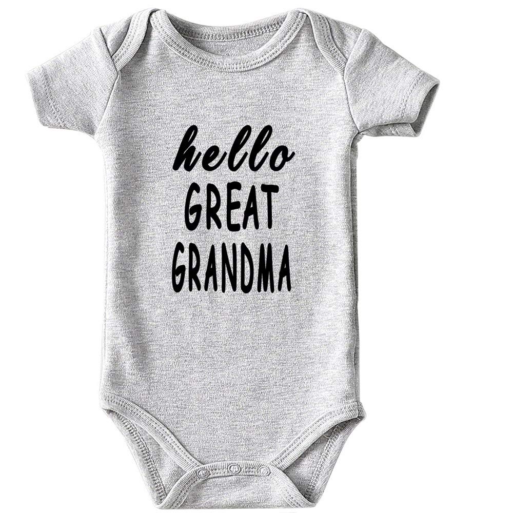 shlrzy Hello great grandma Baby Boy Clothes Unisex Funny Baby Bodysuits