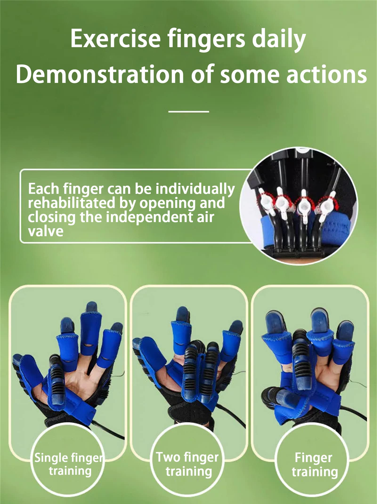 Guantes De Robot De Rehabilitación, Equipo De Recuperación De Golpes De Mano, Protector De Abrazadera Para Enderezar Los Dedos, Para La Recuperación De La Función De La(Size:Código L,Color:Derecha)