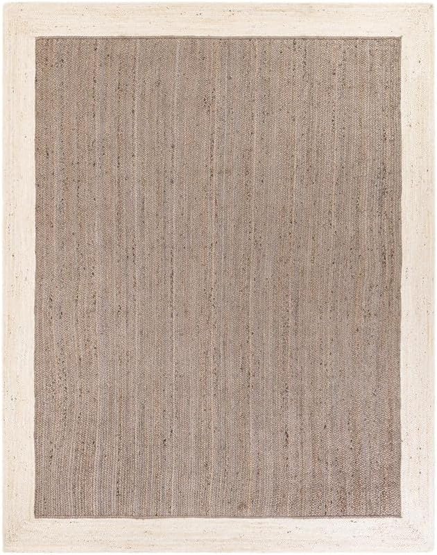 8' Square Feet Rigo Jute Hand Woven Area Rug, Natural, Solid Farmhouse Design, Natural Fiber, for Bedroom, Living Room, Dining Room, Hallway, Office, Kitchen, Entryway