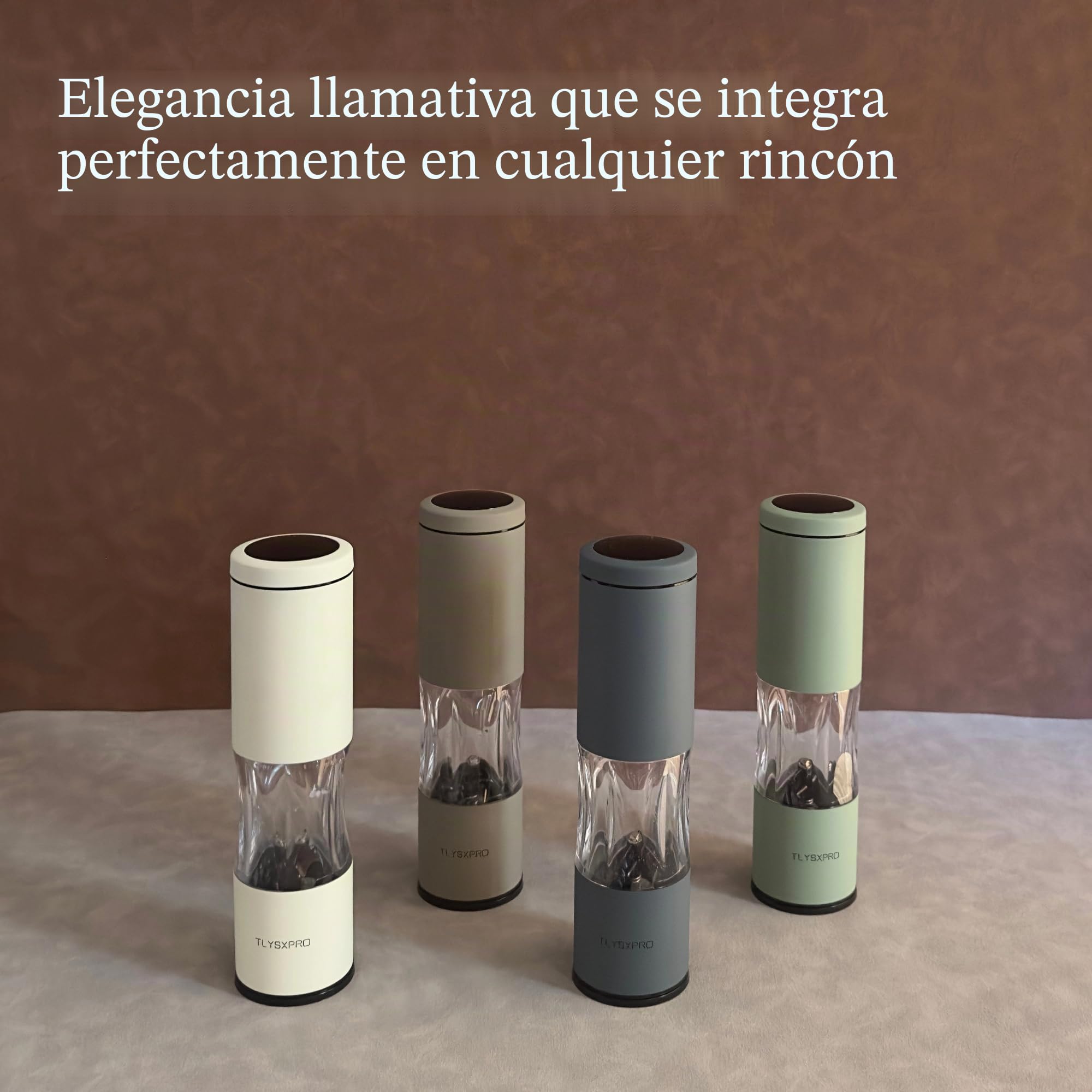 TLYSXPRO Juego de Molinillos de Sal y Pimienta con Molienda Ajustable | Molinillo de Pimienta Manual con Diseño Recargable | Núcleo de Cerámica | Esencial de Cocina (2 Piezas, Sage)
