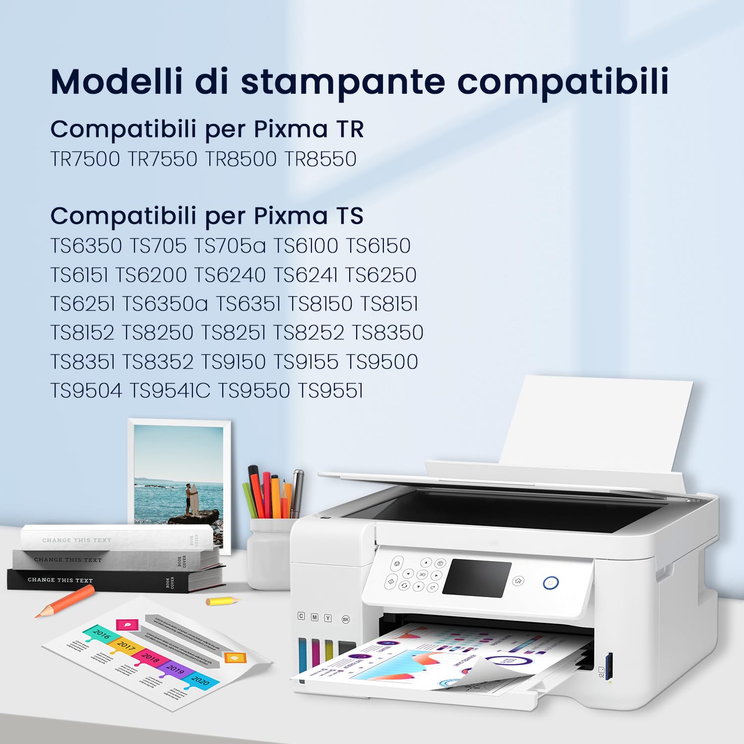 Hookink PGI-580 CLI-581 XXL Cartucce Compatibili per Canon 580 581 PGI-580XXL CLI-581XXL per Pixma TS6150 TS6250 TS6350 TS8150 TS8250 TS9550 TS705 TR7550 TR8550 (PGBK Nero Ciano Magenta Giallo)