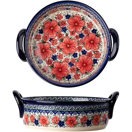 Vintage Cherry Blossom Round Baking Dish