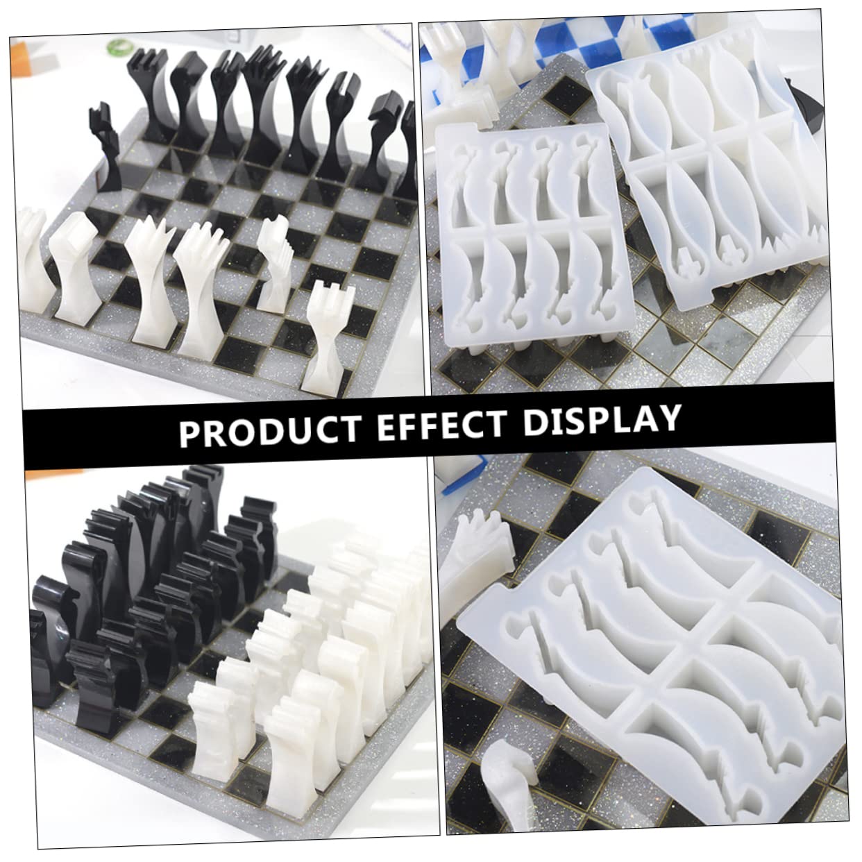 DOITOOL 2pezzi Stampi in Silicone Per Scacchi Stampi in Resina Epossidica Flessibili e Riutilizzabili Per Creare Pezzi Da Gioco o Decorativi