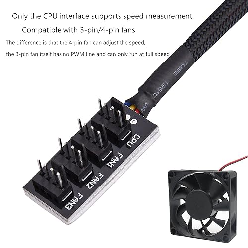 Miniatura 6 de Cable de alimentación PWM de 4 pines, adaptador de cable de conector multidivisor PWM de 4 vías para computadora, CPUcaja de ventilador, adaptador
