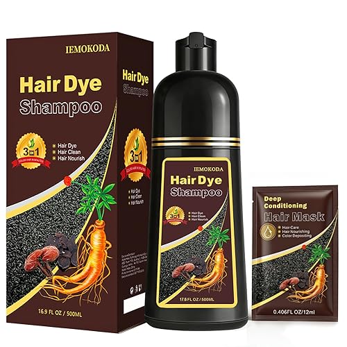 Vista 14 de Champú para teñir el cabello Cherry Brown 3 en 1, champú mágico de color marrón rojizo para mujeres y hombres, champú para teñir el cabello marrón