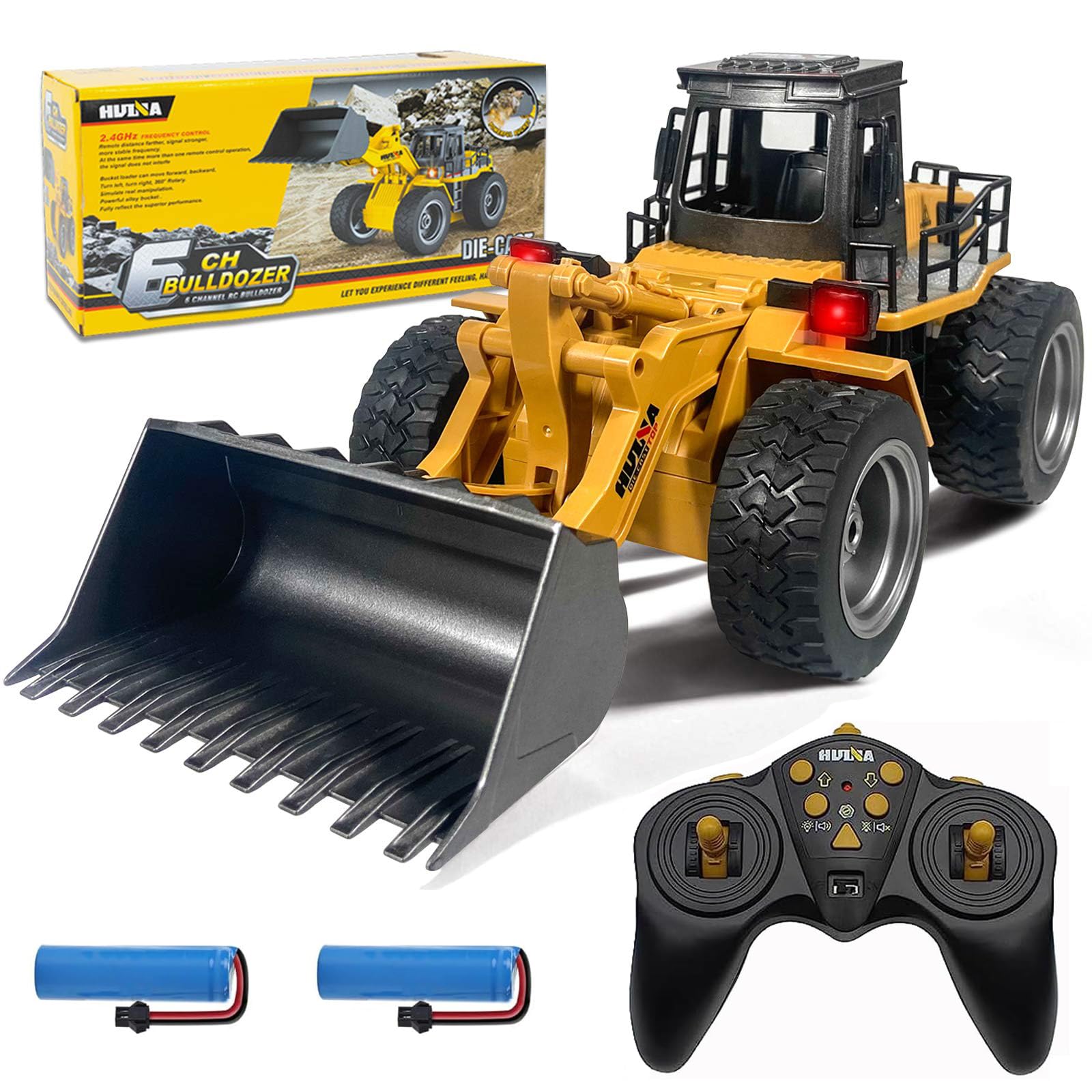 ラジコンカー こども向け パワーショベル 重機ラジコン RC建設おもちゃ 車 室内遊び 男の子 誕生日 プレゼント 子供 贈り物 (ブルドーザー(重機合金版))