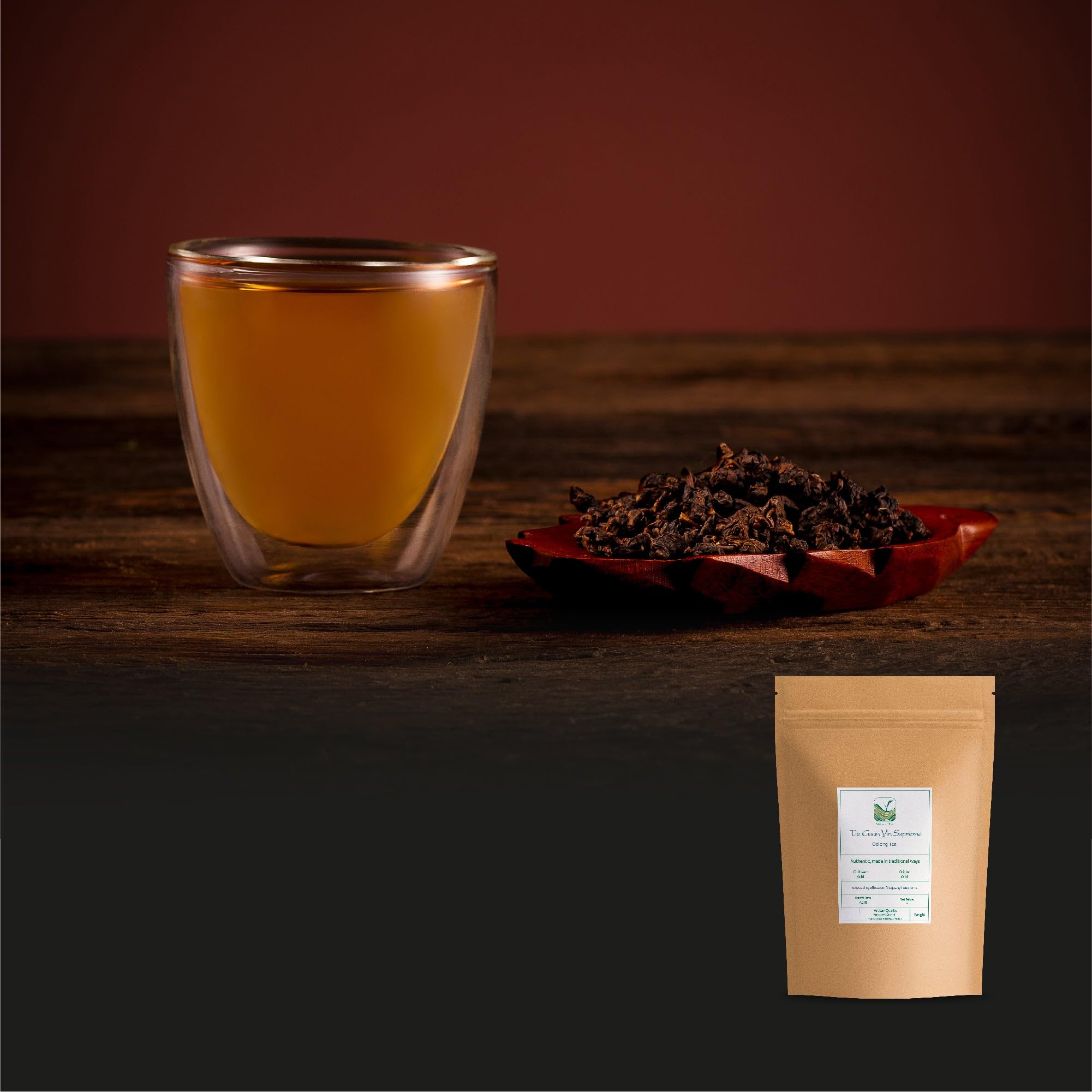 Thé Tie Guan Yin Torréfié Suprême - Montagne Alishan Taiwan | cultivé en haute altitude pour une liqueur ronde aux arômes de fruits mûrs