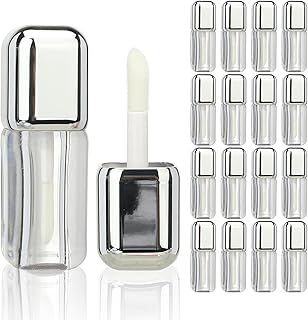 COSIDEA 16pcs Silver 5ml Square big wand lip gloss tubes for DIY lipgloss containers