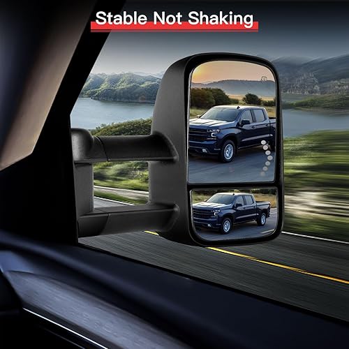Miniatura 2 de Espejos de remolque aptos para Cadillac para Chevy para GMC Escalade Silverado Sierra 2003-2007 Reemplazar potencia ajustada, función calefactable,