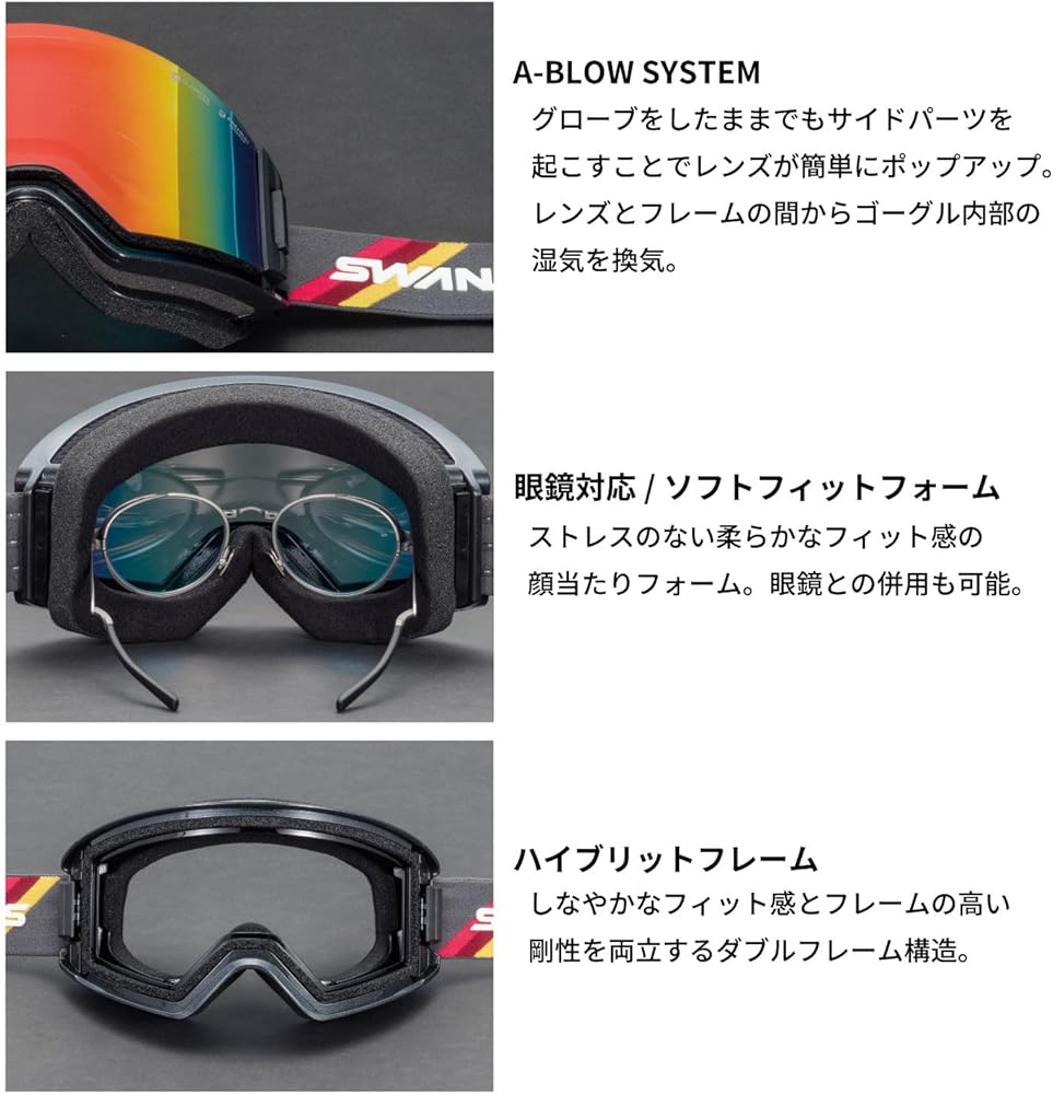 新品SWANS OUTBACK 調光ULTRA 換気するゴーグルメガネ可レッド 25-26 OUTBACK COMPACT ULTRA調光ミラーモデル [OC-MDH-CU-LG