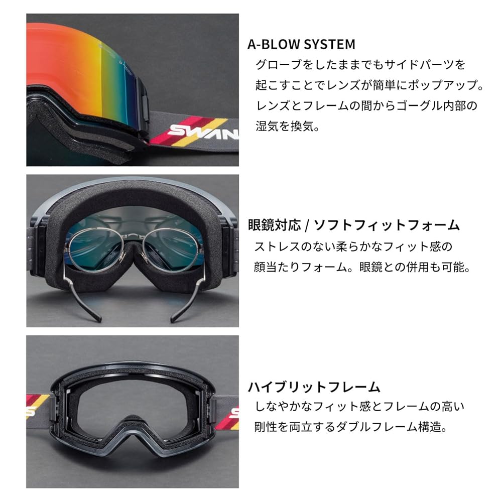 Amazon | [スワンズ] 日本製 スノーゴーグル OUTBACK
