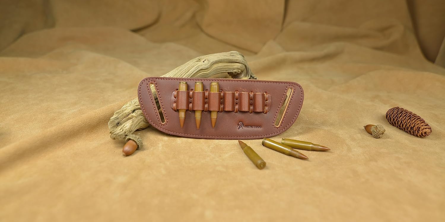 Genuine Leather Tactical Hunting Ammo Bullet Holster Shotgun Shell Holder Cartridge Belt