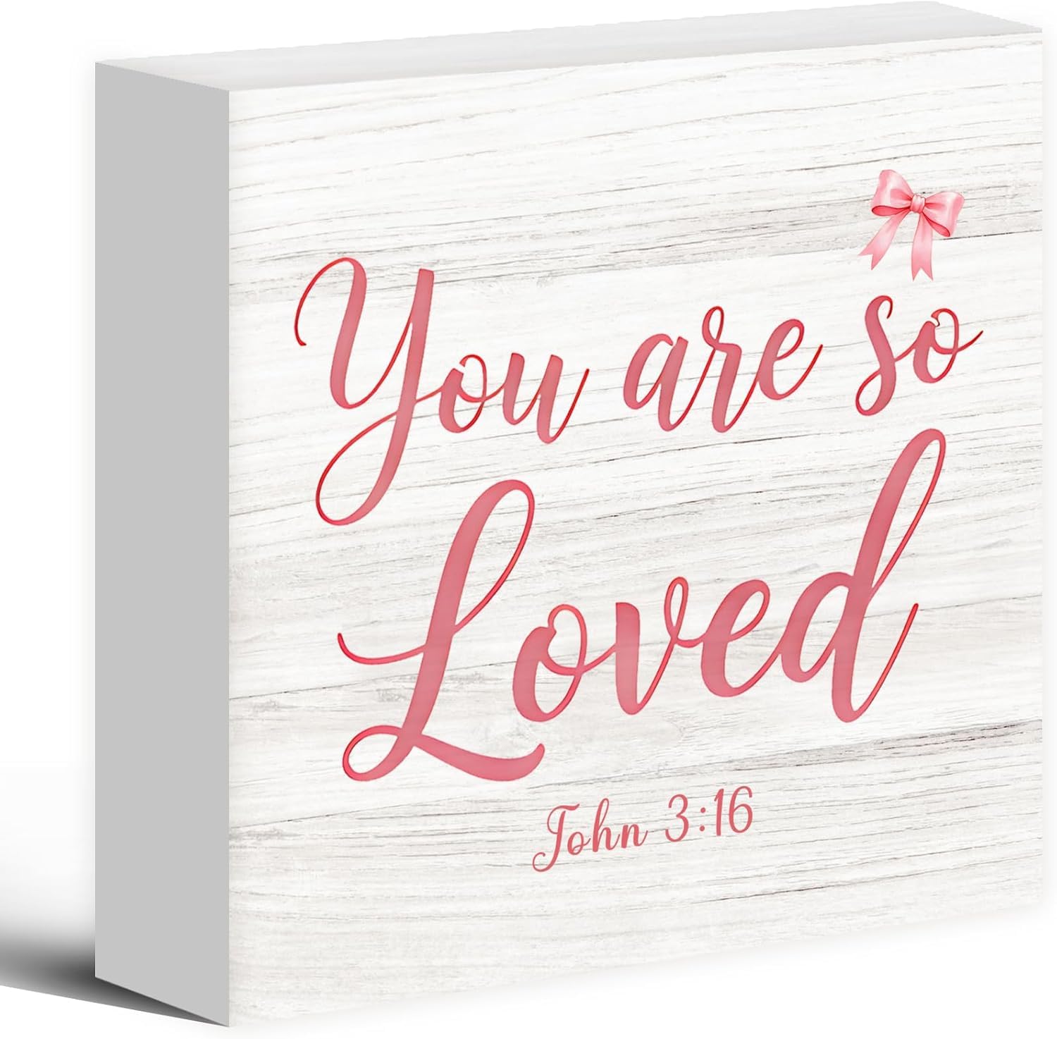 5x5 Inch Wooden Box Sign, You Are So Loved John 3: 16 Decor