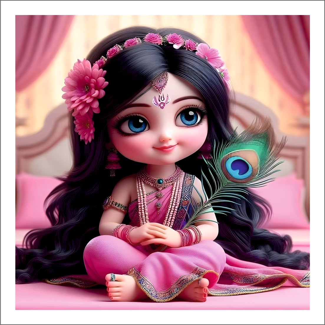 AnaBia Decor Shree Radha Rani God Wall Poster for Pooja Room, Livingroom, Bedroom, Office, Kidsroom (Size - 45 CM x 45 CM) (B0D77KQNJ2) Amazon Price History, Amazon Price Tracker