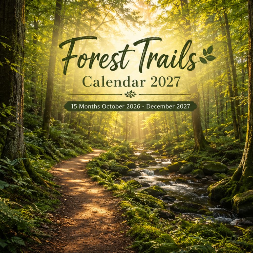 Forest Trails Calendar 2027: 15-Month October 2026 – December 2027 | Forest Trails & Woodland Landscapes . Spacious Planning Pages