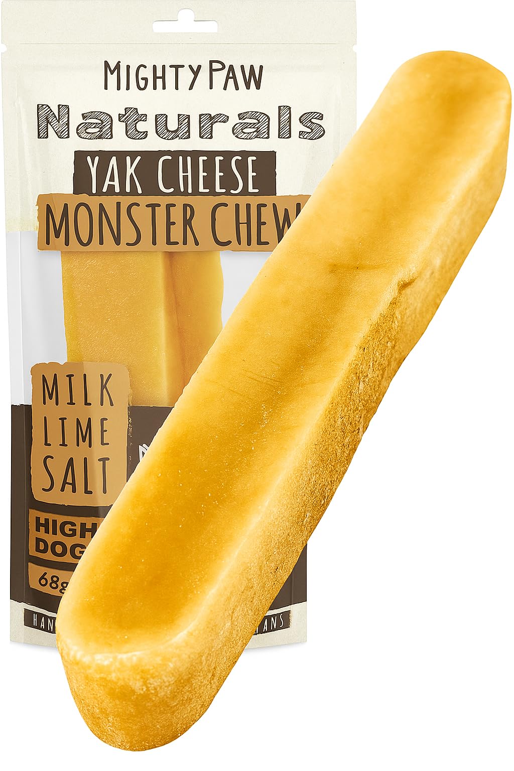 Mighty Paw Yak Cheese Chews for Dogs | All-Natural Long Lasting Pet Treats. Odorless and Great for Oral Health. Limited-Ingredient Chews for Puppies & Power-Chewers (Monster, 1 Pack)
