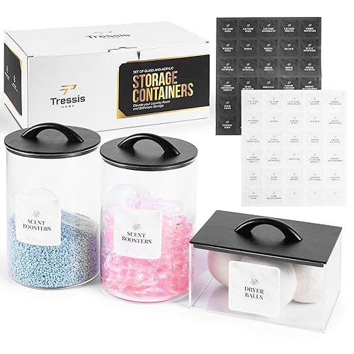 Laundry Pod Storage Container Set | Two 3L Glass Jars