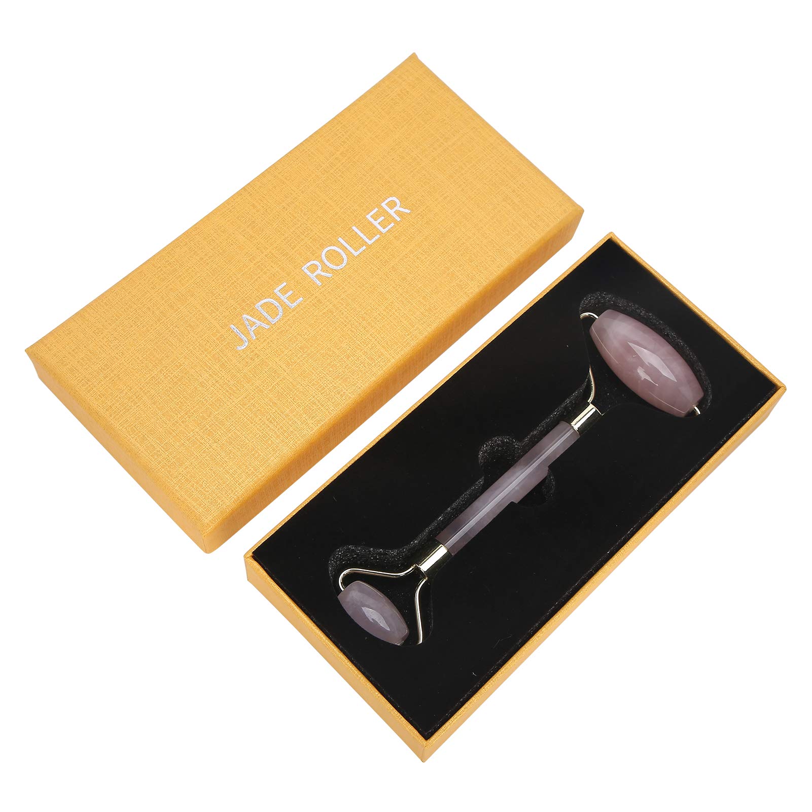 Masajeador facial Jade Roller Face Jade Gua Sha, masajeador de rodillo de piel, herramienta de adelgazamiento, masajeador facial, rodillo facial para piel, ojos, cuello(dorado)